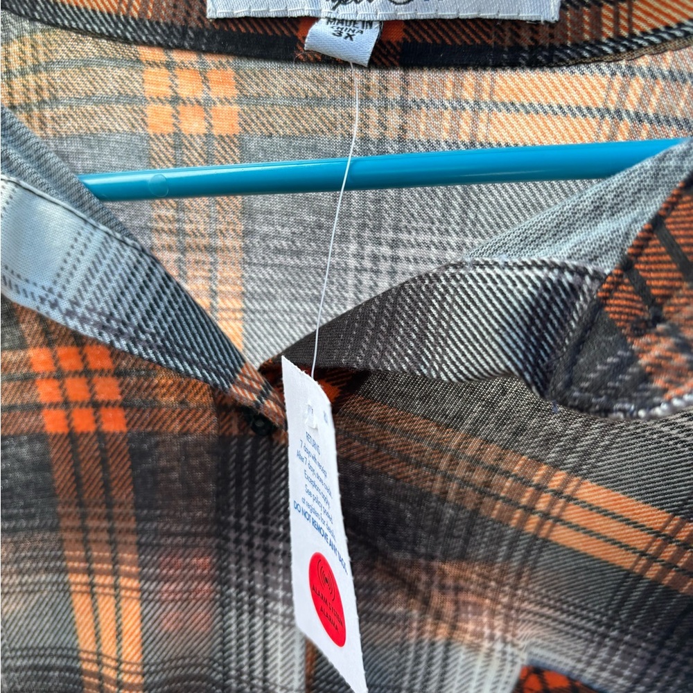 Paper Tee Orange and Gray Plaid Tunic